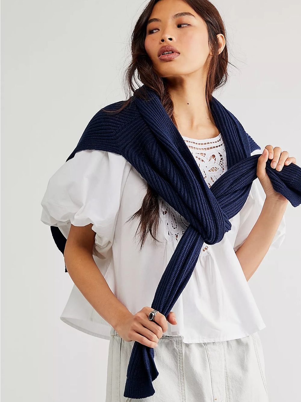 Free People University Rib Sweater Scarf one size